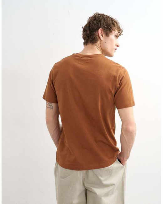 Topman Brown Classic Fit T-shirt for men