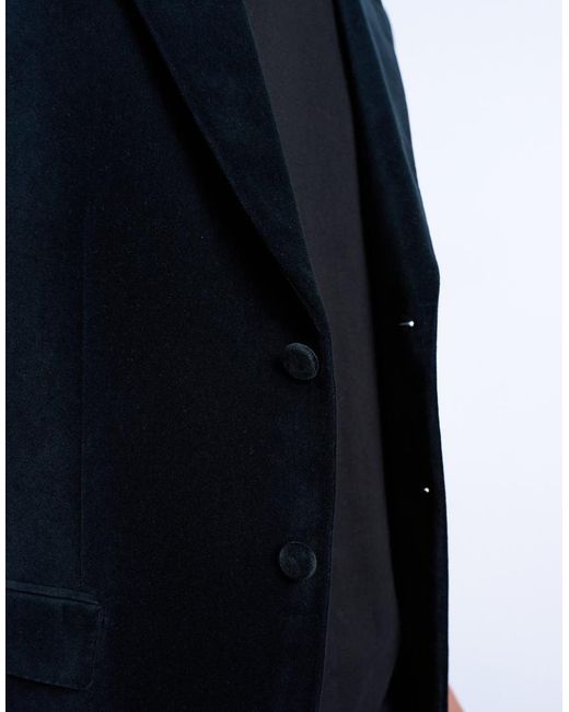 Topman Black Velvet Blazer for men