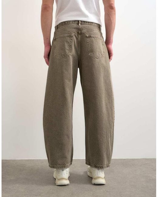 Topman Gray Rigid Barrel Jean for men