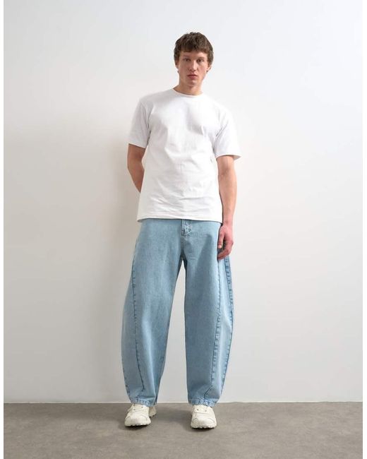 Topman Blue Rigid Barrel Jean for men