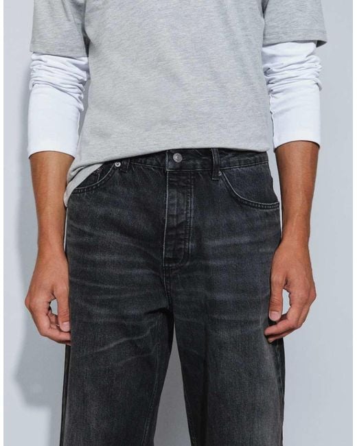 Topman Gray Rigid baggy Fit Jean for men