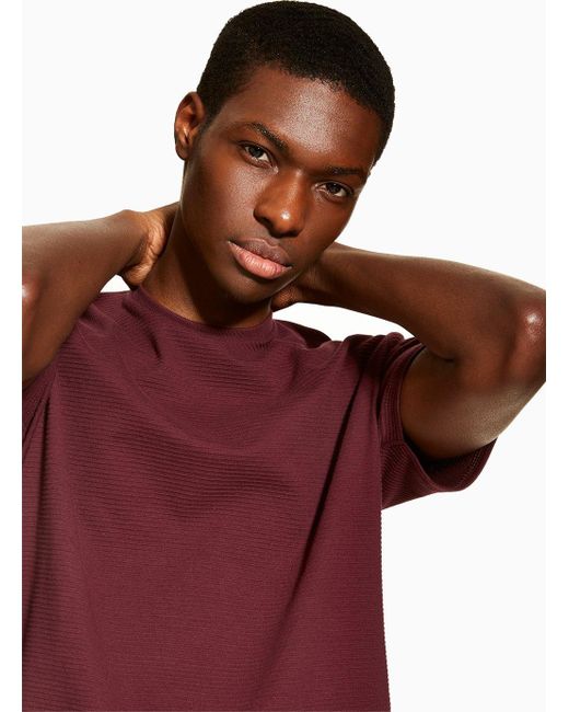 Topman Burgundy Ottoman T Shirt In Red For Men Lyst