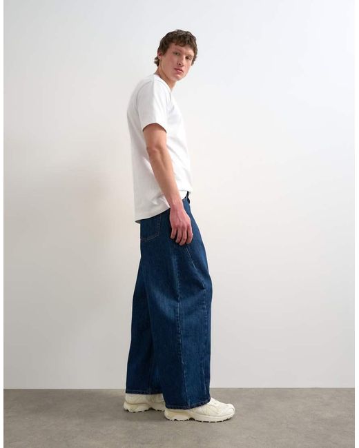 Topman Blue Rigid Barrel Jean for men
