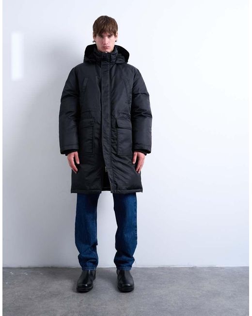 Topman Blue Double Pocket Parka for men
