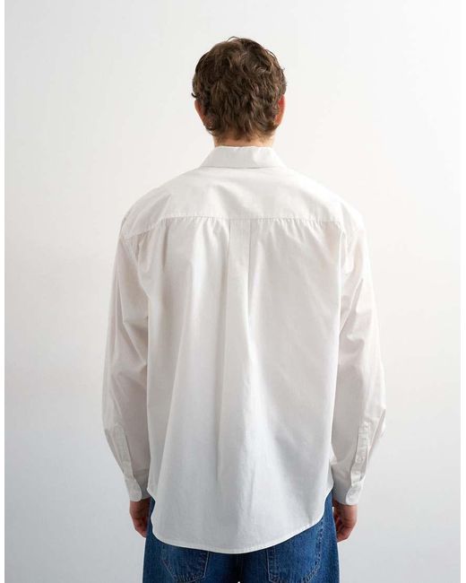 Topman White Relaxed Fit Poplin Shirt for men