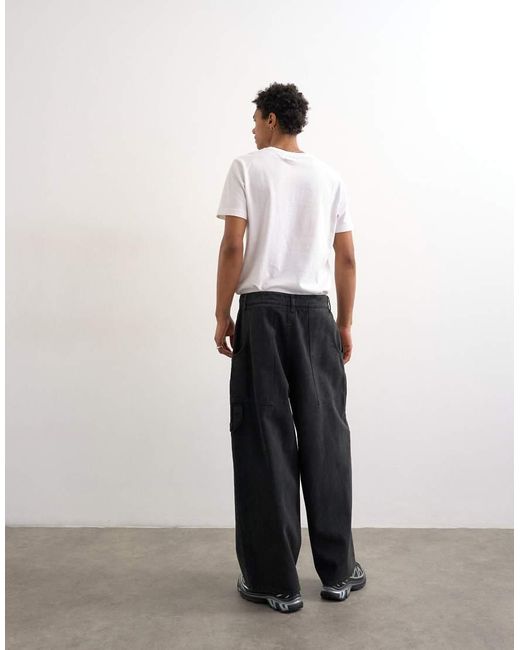 Topman Black Barrel Twill Carpenter for men