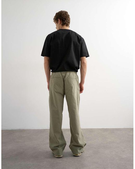 Topman Green Baggy Fit Canvas Cargo Trouser for men