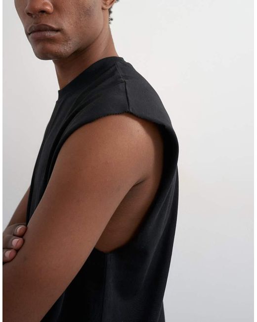 Topman White Relaxed Fit Sleeveless T-shirt for men
