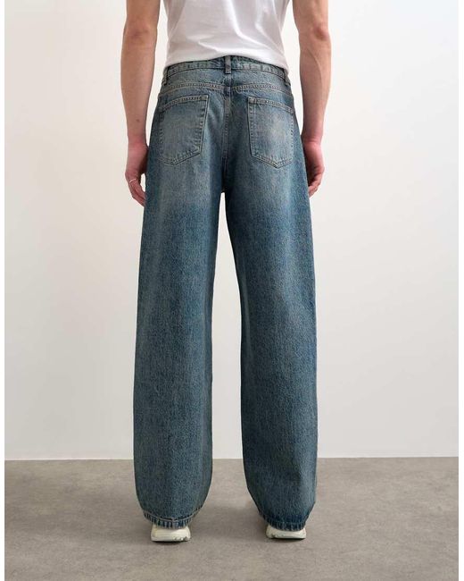 Topman Blue Rigid baggy Jean for men