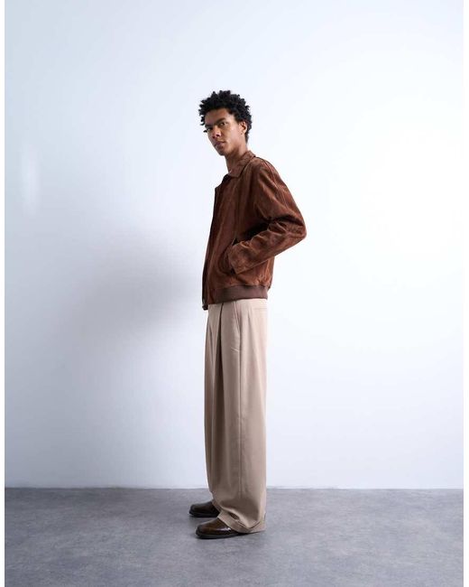 Topman White Relaxed Smart Trousers for men