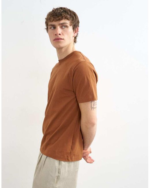 Topman Brown Classic Fit T-shirt for men