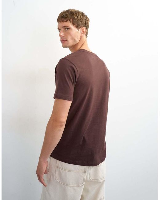 Topman Brown Classic Fit T-shirt for men