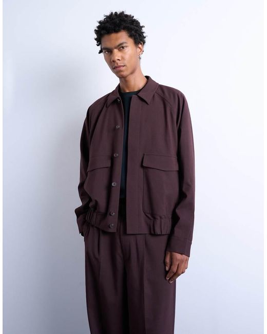 Topman Purple Smart Harrington Jacket for men