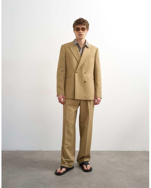 Topman Natural Relaxed Twill Suit Jacket for men