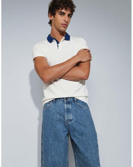 Topman Blue Rigid Barrel Fit Jean for men