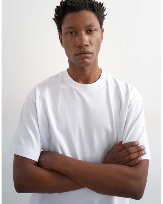 Topman White Relaxed Fit Cropped T-Shirt for men