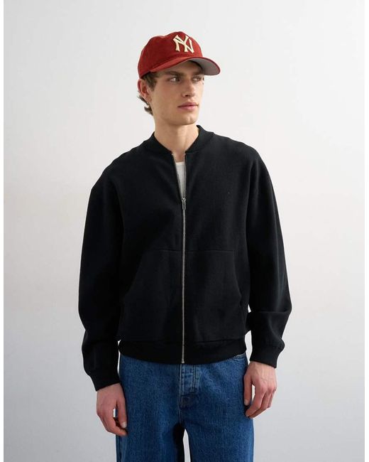Topman Blue Premium Relaxed Fit Knitted Double Zip Cardigan for men