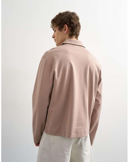 Topman Natural Relaxed Fit Cropped Polo for men