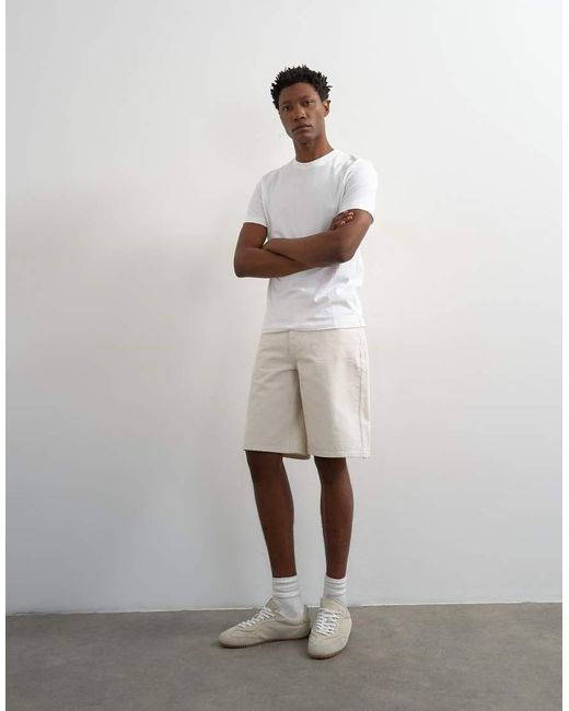 Topman Gray Rigid Baggy Denim Short for men