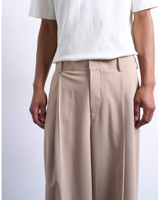 Topman White Relaxed Smart Trousers for men