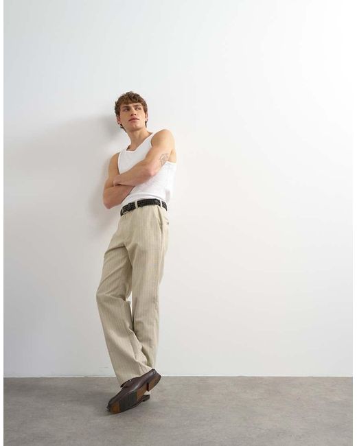 Topman Multicolor Wide Leg Stripe Trouser for men