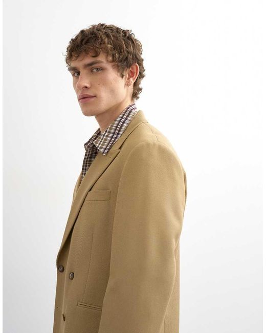 Topman Natural Relaxed Twill Suit Jacket for men