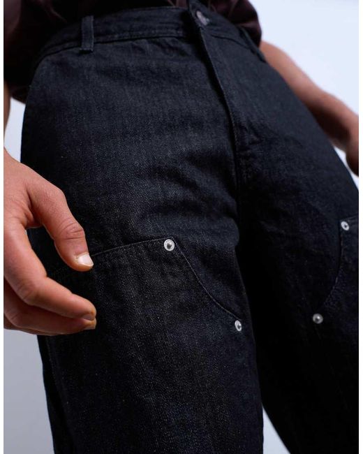 Topman Blue Baggy Carpenter Jean for men