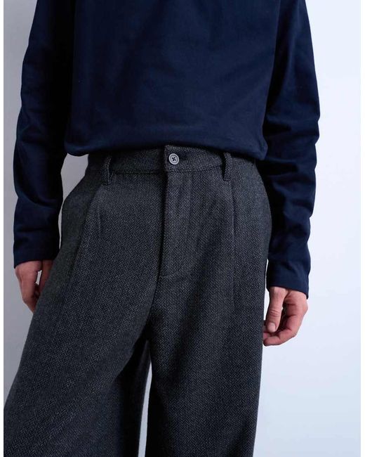 Topman Blue Barrel Trousers for men