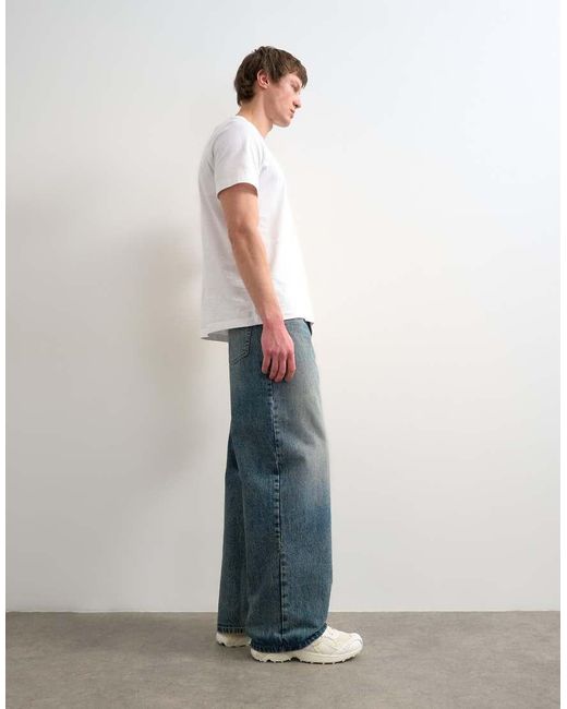 Topman Blue Rigid baggy Jean for men