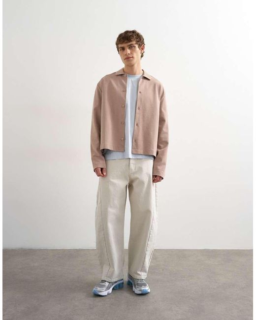 Topman Natural Relaxed Fit Cropped Polo for men