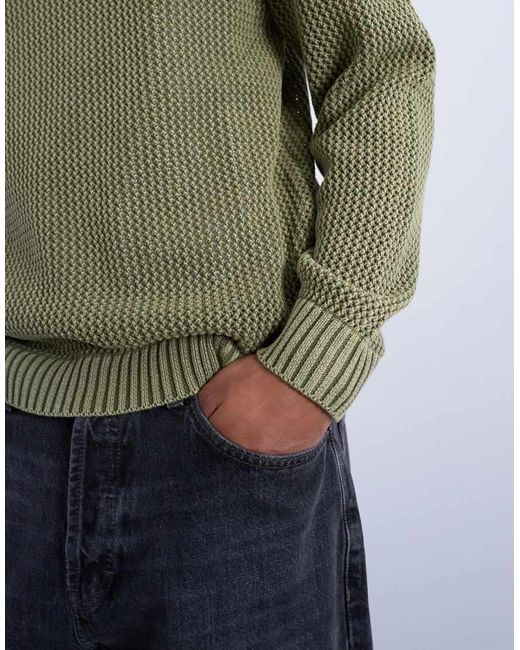 Topman Green Regular Fit Knit Sweater for men