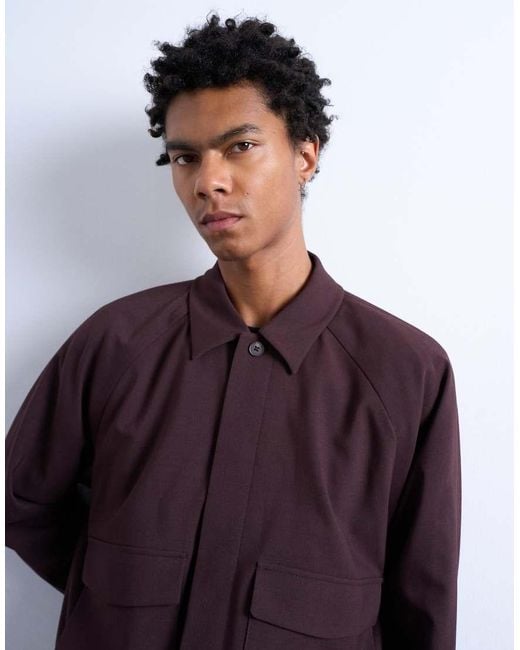 Topman Purple Smart Harrington Jacket for men