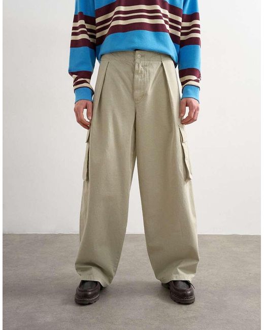 Topman Blue baggy Fit Cargo Trouser for men