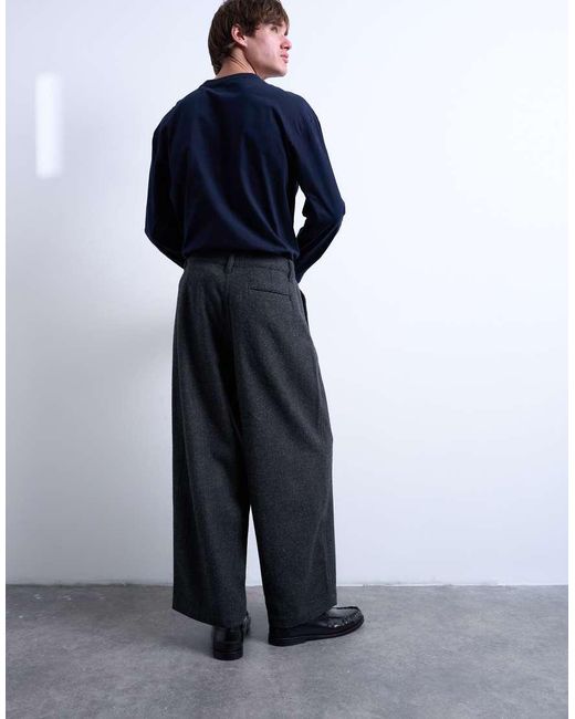 Topman Blue Barrel Trousers for men