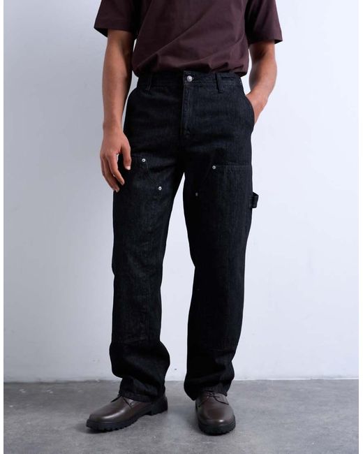 Topman Blue Baggy Carpenter Jean for men