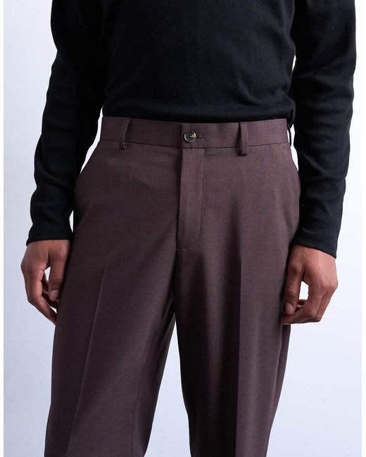 Topman White Straight Wool Touch Trousers for men