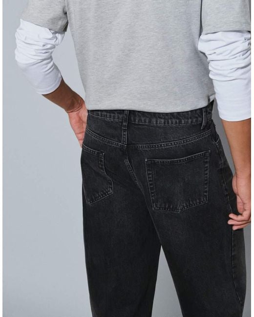 Topman Gray Rigid baggy Fit Jean for men