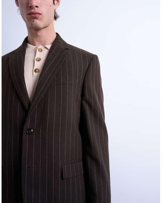 Topman Black Wide Leg Pleated Trouser for men
