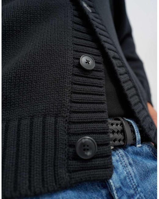 Topman Blue Relaxed Fit Heavyweight Funnel Neck Jumper for men