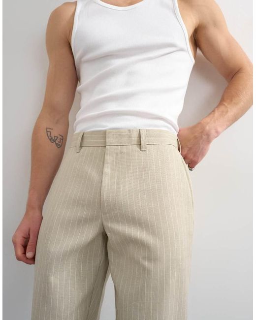 Topman Multicolor Wide Leg Stripe Trouser for men