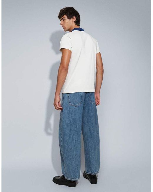 Topman Blue Rigid Barrel Fit Jean for men