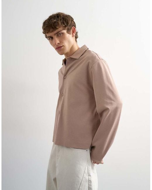 Topman Natural Relaxed Fit Cropped Polo for men