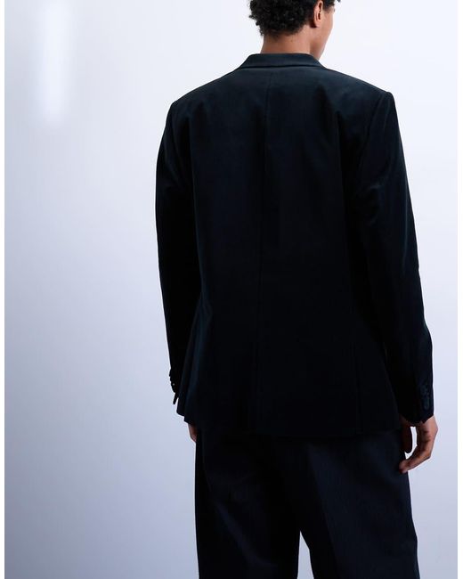 Topman Black Velvet Blazer for men