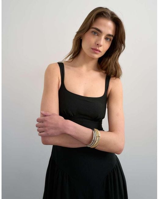 TOPSHOP White Dropped Waist Midaxi Sundress