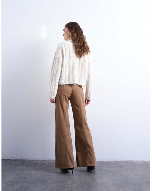TOPSHOP White Low Rise Flared Pants