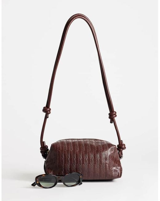 TOPSHOP Purple Samara Weave Cross Body Bag