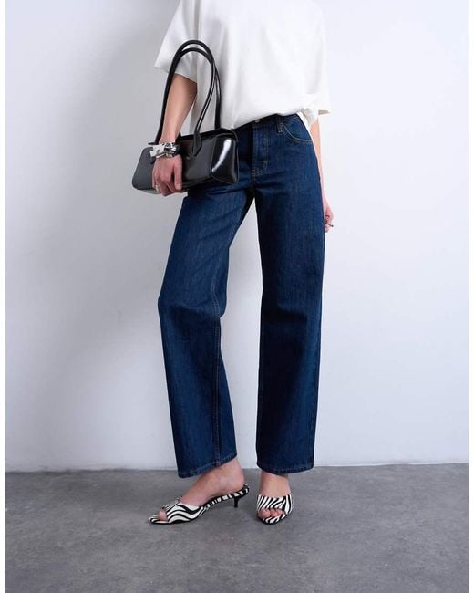 TOPSHOP White Ember Low Rise Relaxed Straight Leg Jean