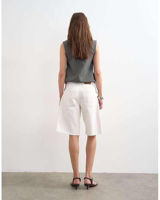 TOPSHOP Natural Denim Barrel Jort