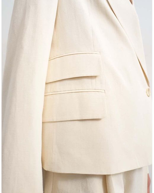 TOPSHOP Natural Multipocket Blazer