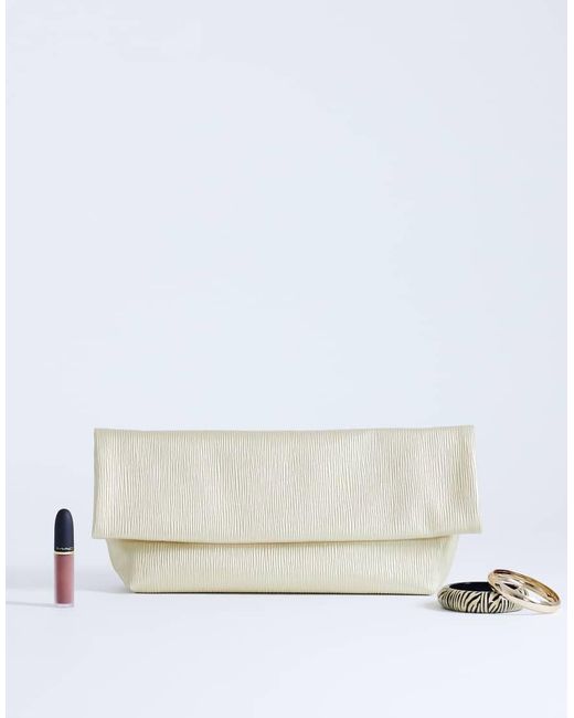 TOPSHOP White George Oversized Clutch Bag